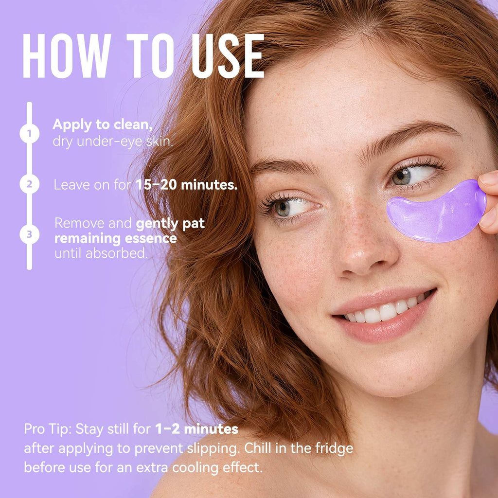 AILEORY Under Eye Patches – Tri-Color Glitter Gel Pads | Dark Circles, Puffiness & Wrinkles