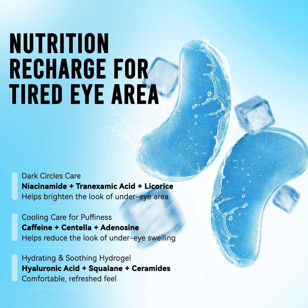 AILEORY Under Eye Patches – Tri-Color Glitter Gel Pads | Dark Circles, Puffiness & Wrinkles