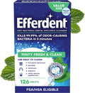 Efferdent Denture Cleaner Tablets, Minty Fresh & Clean, 126 Count