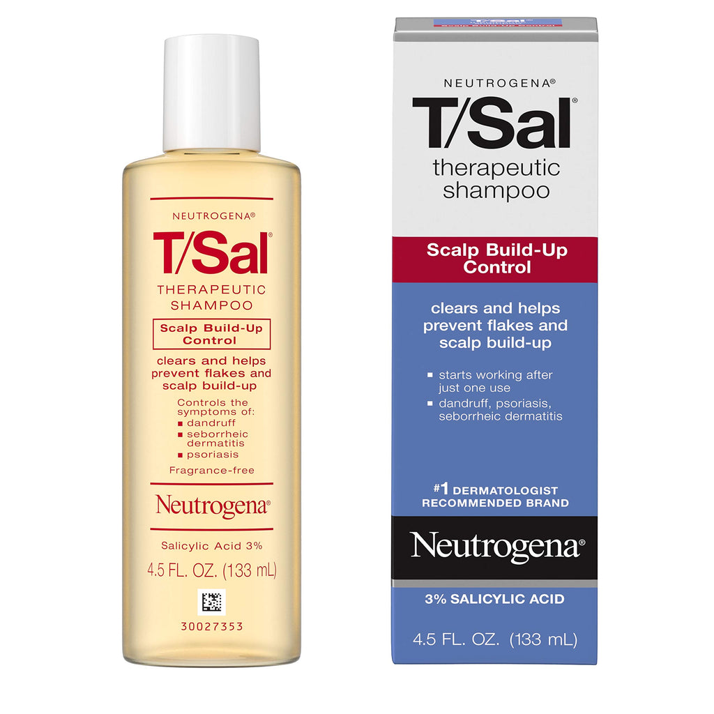 Neutrogena T/Sal Therapeutic Dandruff Shampoo – Maximum Strength 3% Salicylic Acid for Scalp Psoriasis & Dandruff (4.5 fl oz)