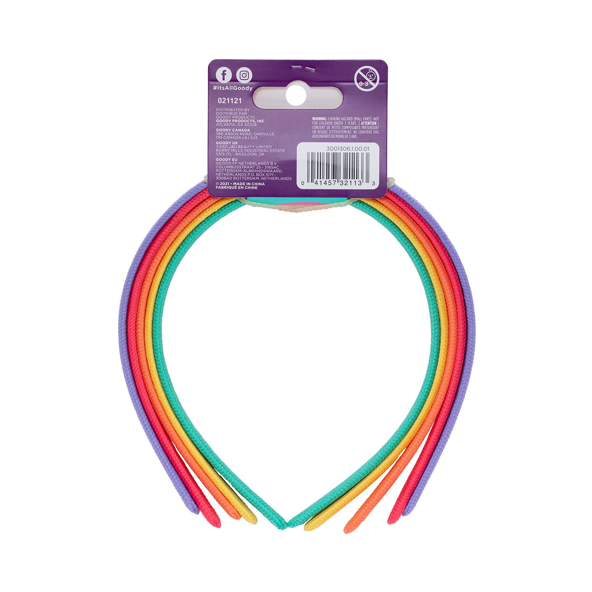 Goody Kids Ouchless Classic Headbands, Assorted Colors, 5 Count
