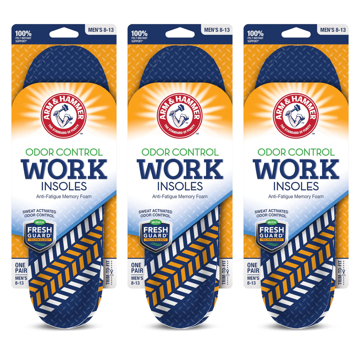 Arm & Hammer Work Boot Insoles, Memory Foam Arch Support