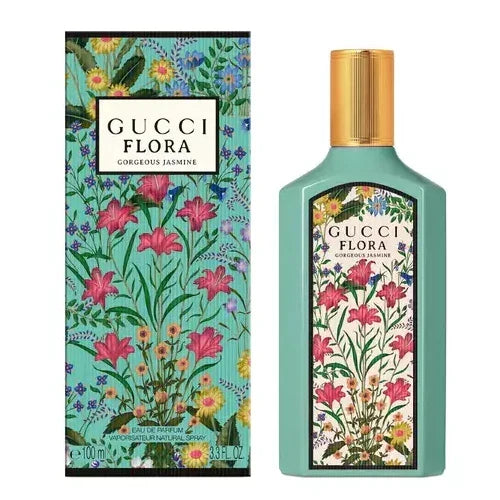 Gucci Flora perfume bottle and packaging with floral design
